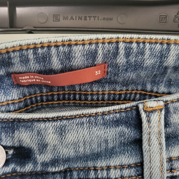 Anthropologie Pilcro Plus Light Wash Camo Side Stripe Slim Boyfriend Jeans 32 - Picture 8 of 10